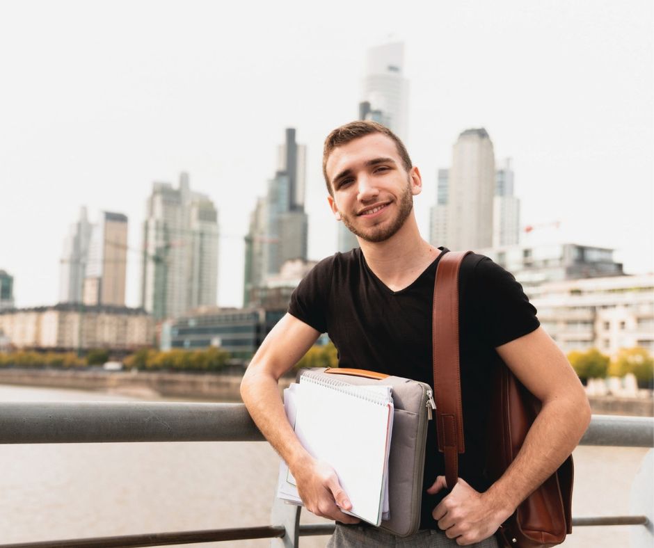 student traveling