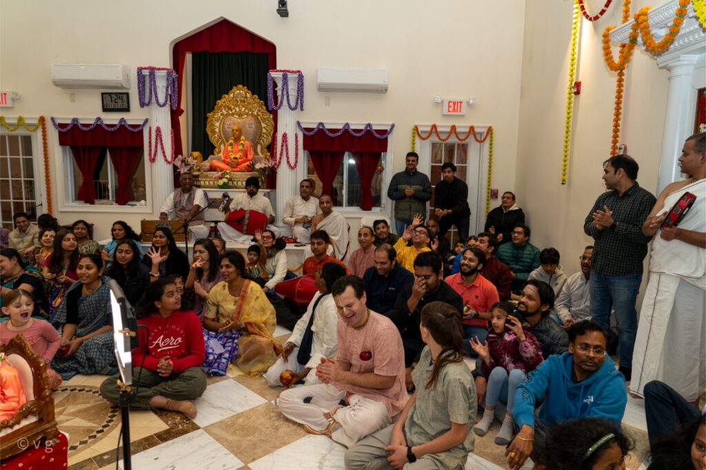 Congregation seated and observing ceremony