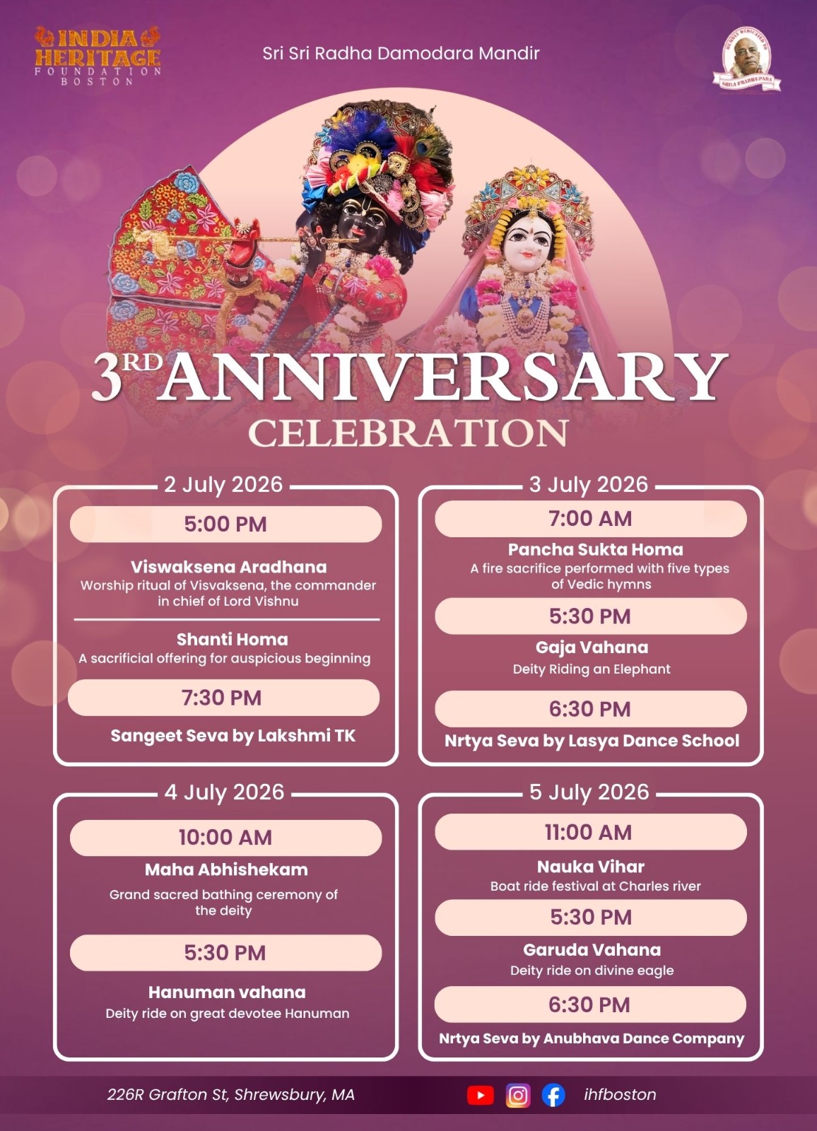 Radha Damodar Festival 2026 – Schedule